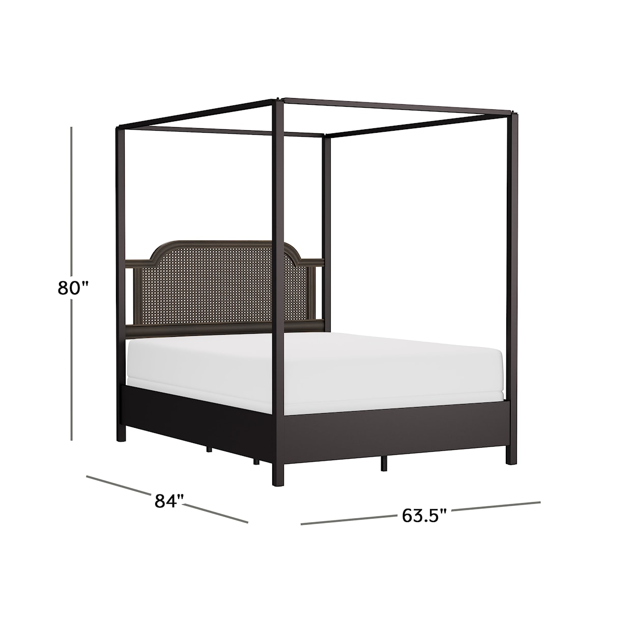 Hillsdale Melanie Queen Size Canopy Bed with Low Footboard