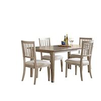 Ocala Wood Rectangle Dining Table with 4 Wood Dining Chairs