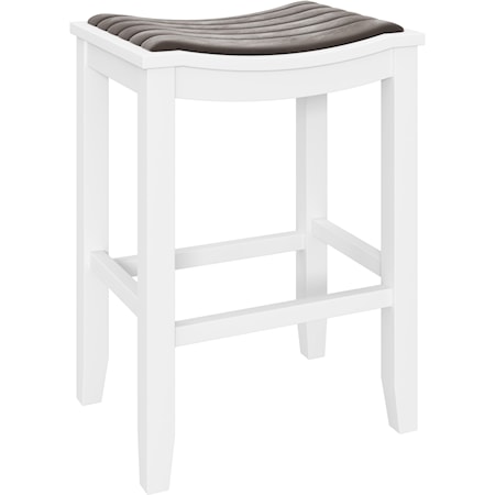 Transitional Backless Counter Stool with Upholstered Seat