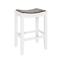 Transitional Backless Counter Stool with Upholstered Seat