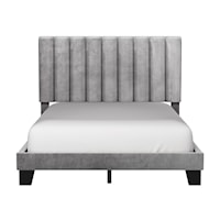 Crestone Adjustable Height Channel Upholstered Queen Platform Bed