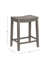 Hillsdale Fiddler Farmhouse Backless Counter Stool with Saddle-Style Seat