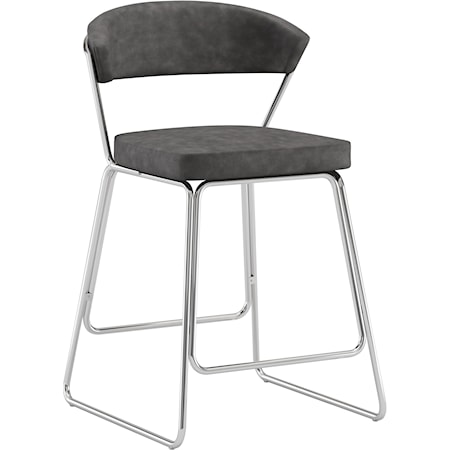 Contemporary Counter Stool with Upholstered Seat