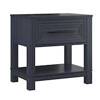 Contemporary 1-Drawer Nightstand with Lower Shelf