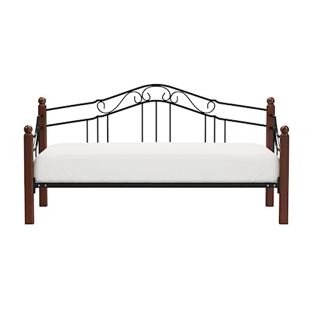 Traditional Twin Wood and Metal Daybed