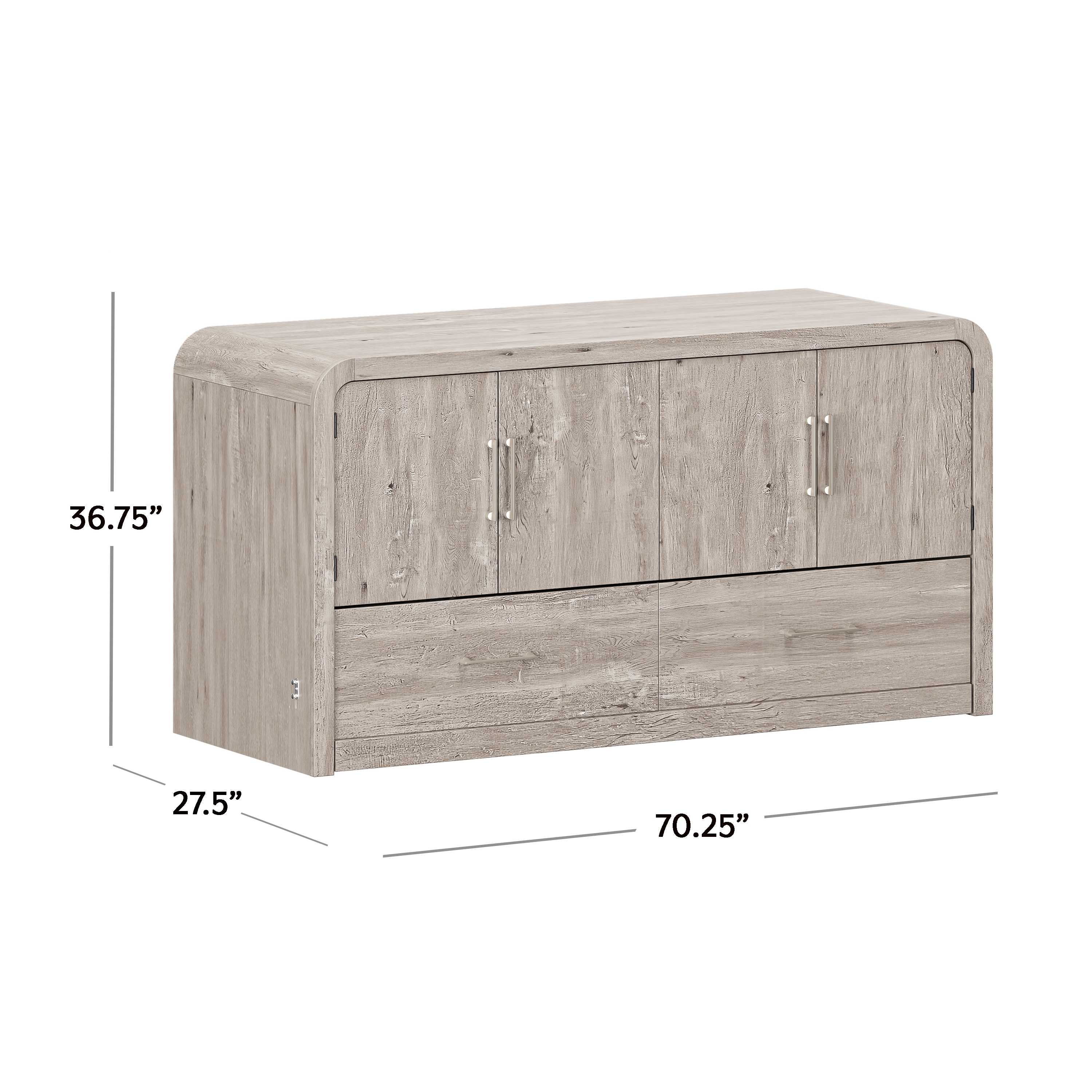 HH2 Home Juna 4-Door Console Cabinet Queen Bed