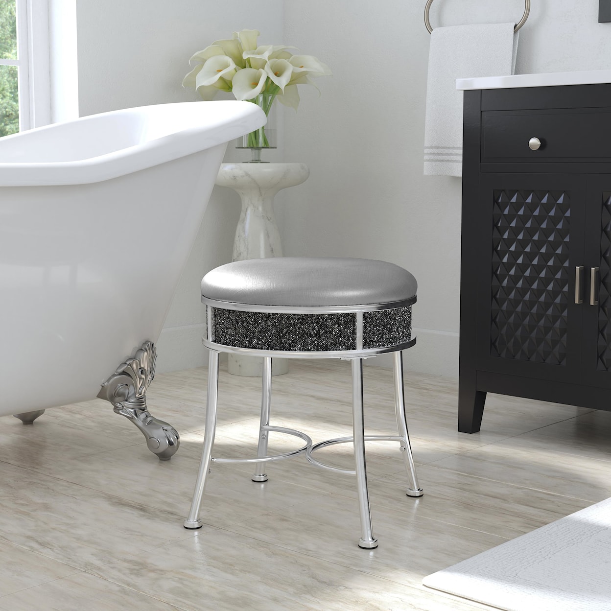 Hillsdale Roma Vanity Stool