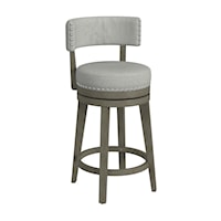 Rustic Counter Height Swivel Stool with Nailhead Trim