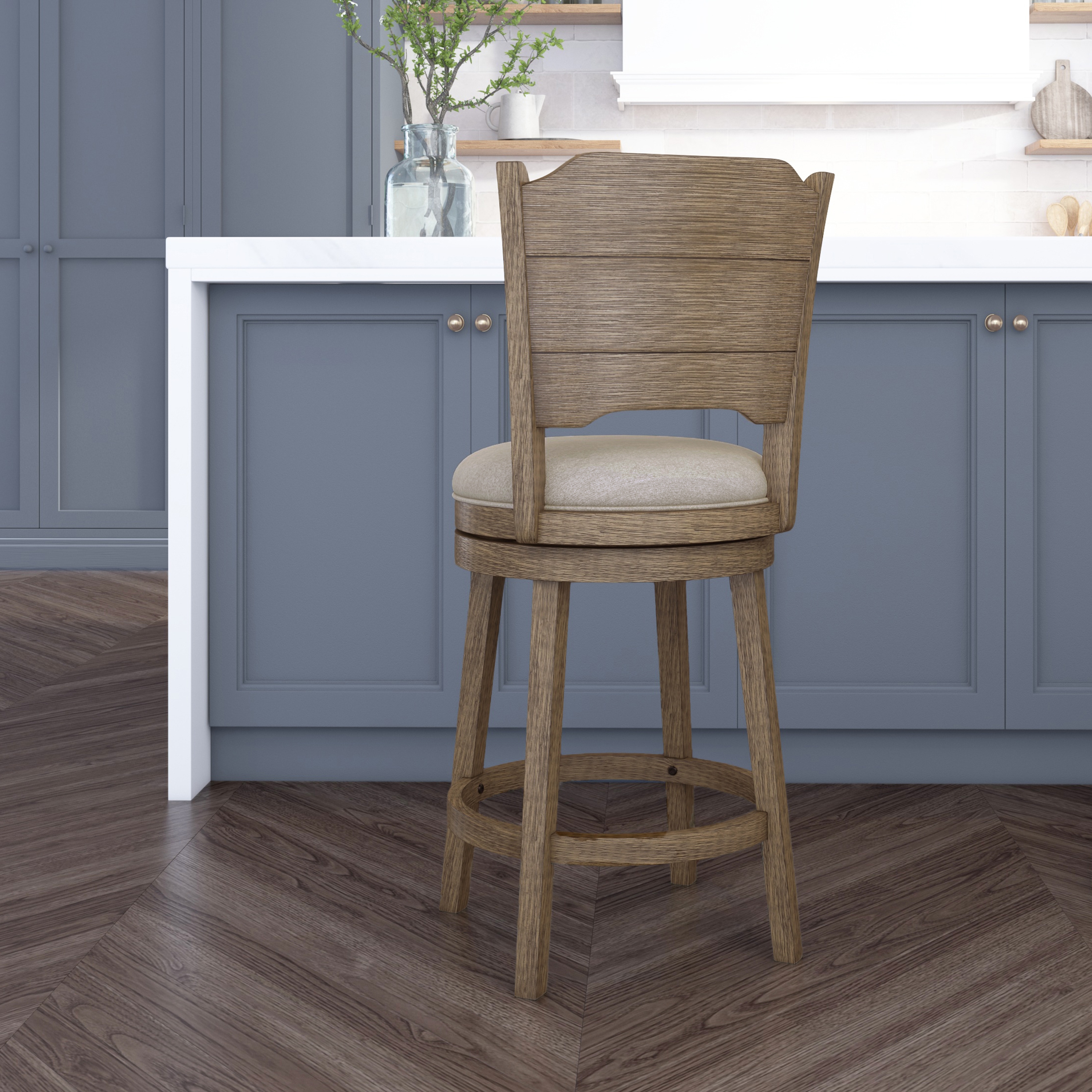 HH2 Home Clarion Wood Counter Height Swivel Stool