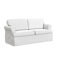 Contemporary Upholstered Sofa with Skirted Legs