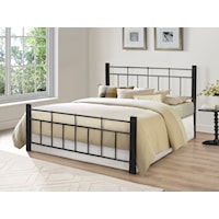 Metal Twin Bed with Wood Posts