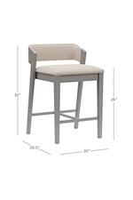Hillsdale Dresden Contemporary Wooden Counter Stool with Upholstered Seat
