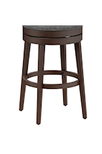 Hillsdale Edenwood Wood Bar Height Swivel Stool with Tufted Back and Nail Head