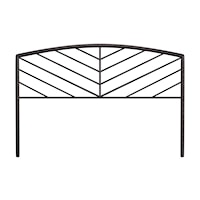 Metal King Size Headboard with Chevron Spindle Design