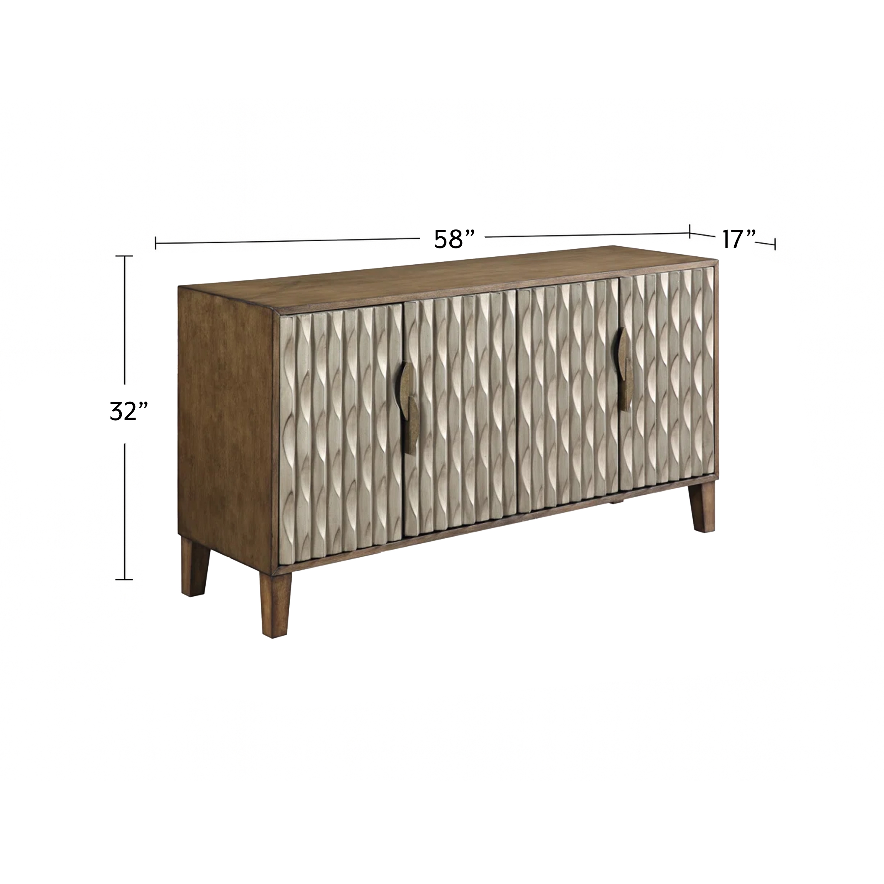 HH2 Home Home Creations Anning 4-Door Media Credenza