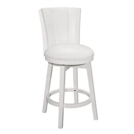 Glam Swivel Counter Stool with Upholstered Seat