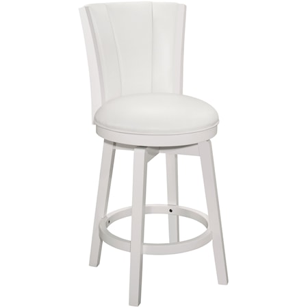Glam Swivel Counter Stool with Upholstered Seat
