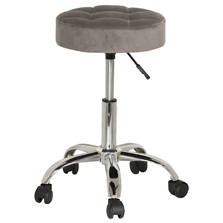 Glam Adjustable Swivel Vanity Stool with Casters