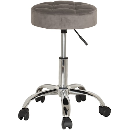 Glam Adjustable Swivel Vanity Stool with Casters