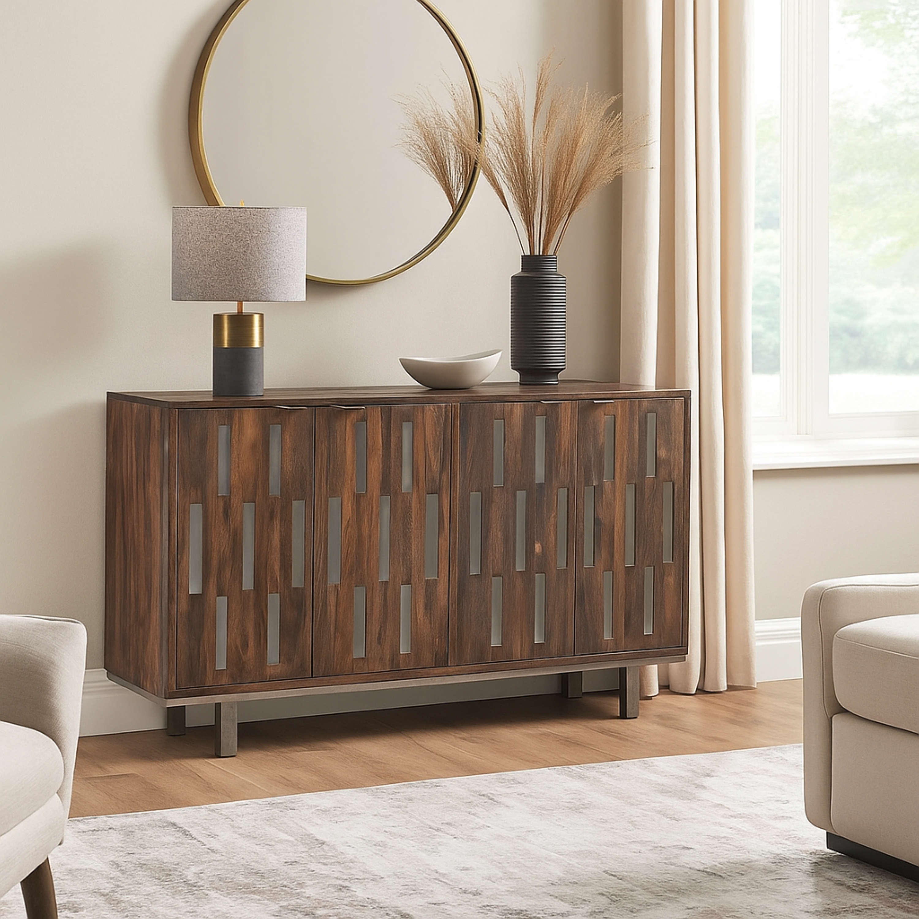 HH2 Home Home Creations Bellarose 4-Door Credenza