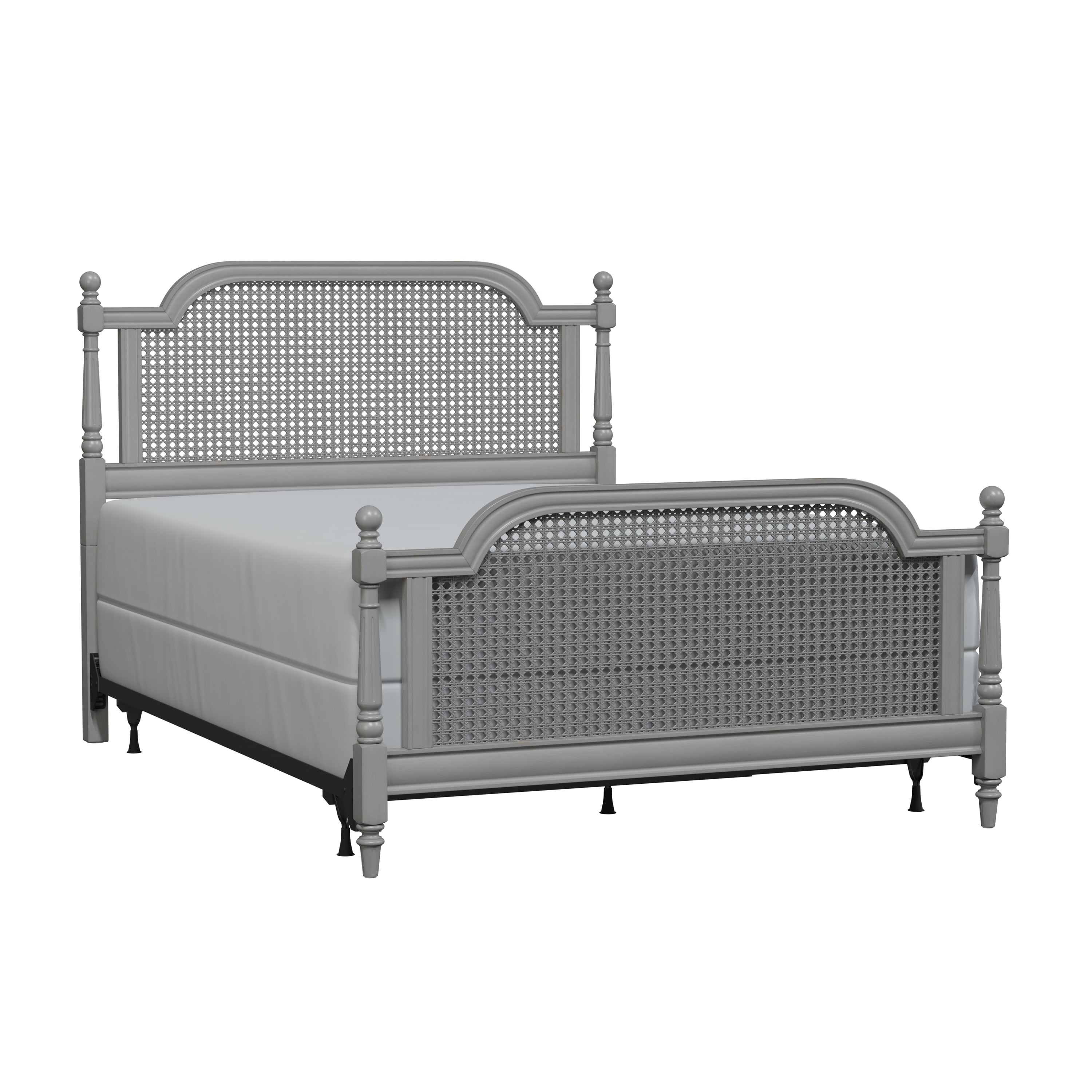 Hillsdale Melanie 2223BQR Melanie Wood and Cane Queen Bed with Metal Frame Corner Furniture