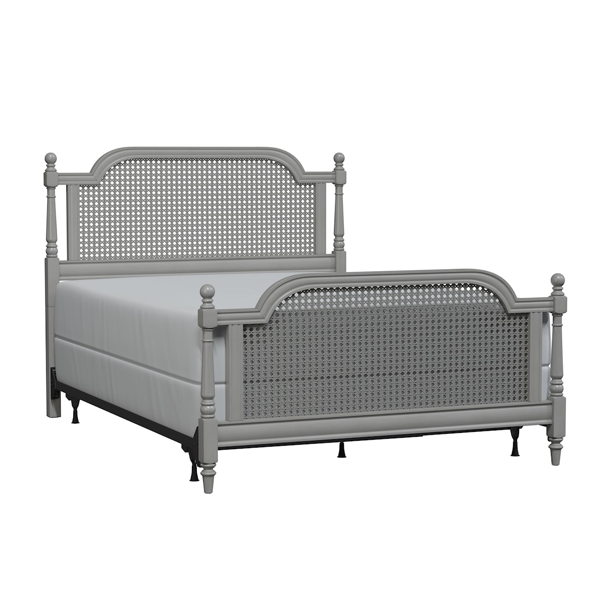 Hillsdale Melanie Wood and Cane Queen Bed with Metal Frame