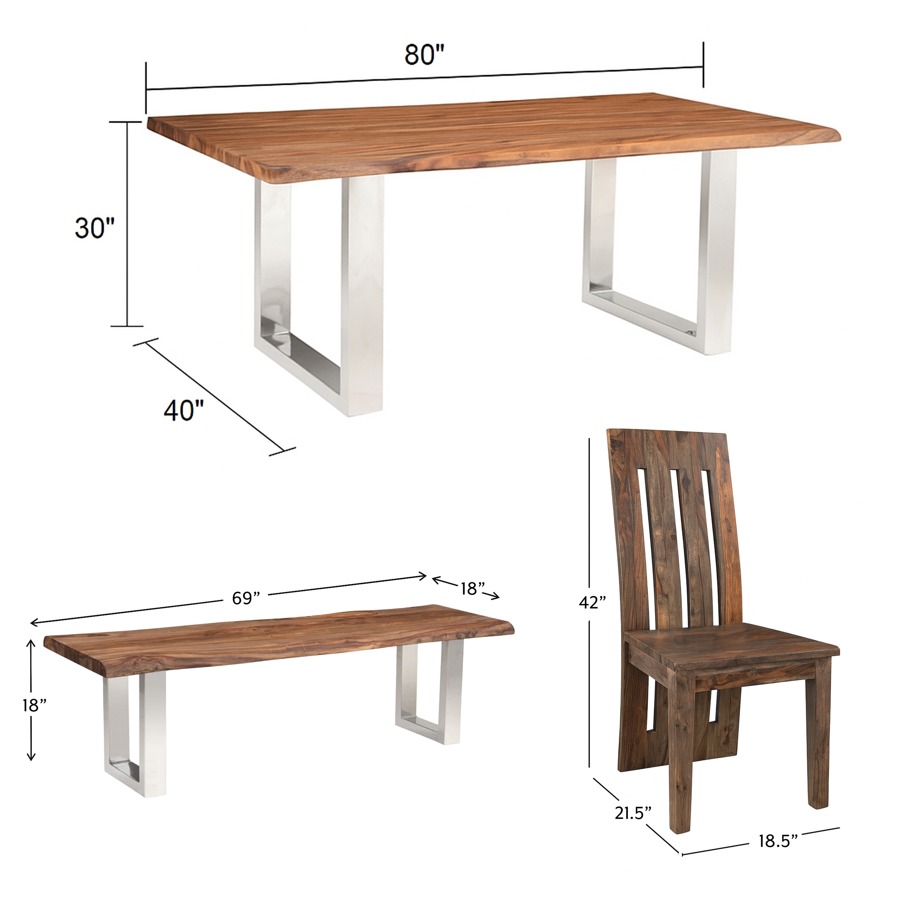 HH2 Home Home Creations Luxe 6-Piece Dining Set