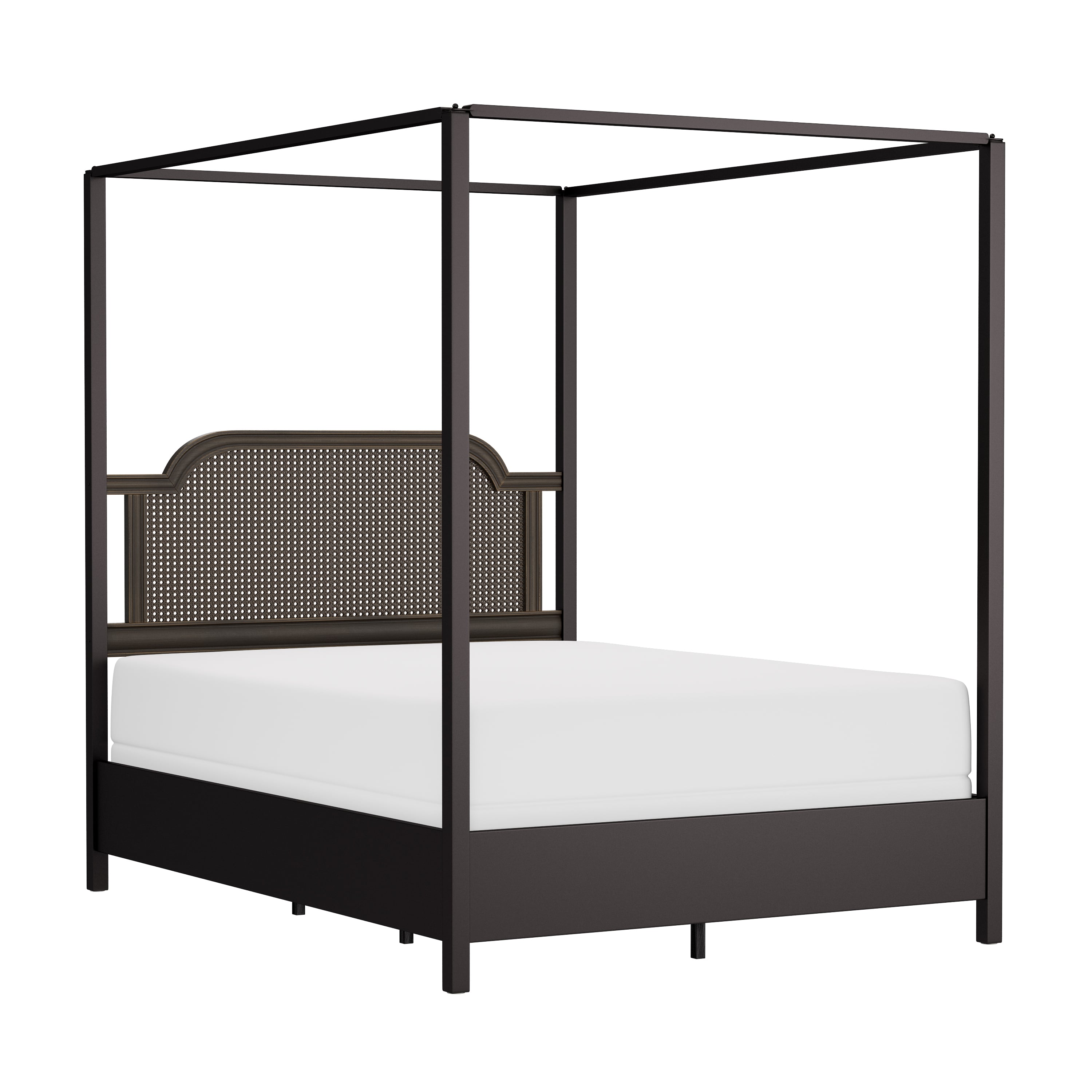 Queen Size Canopy Bed with Low Footboard