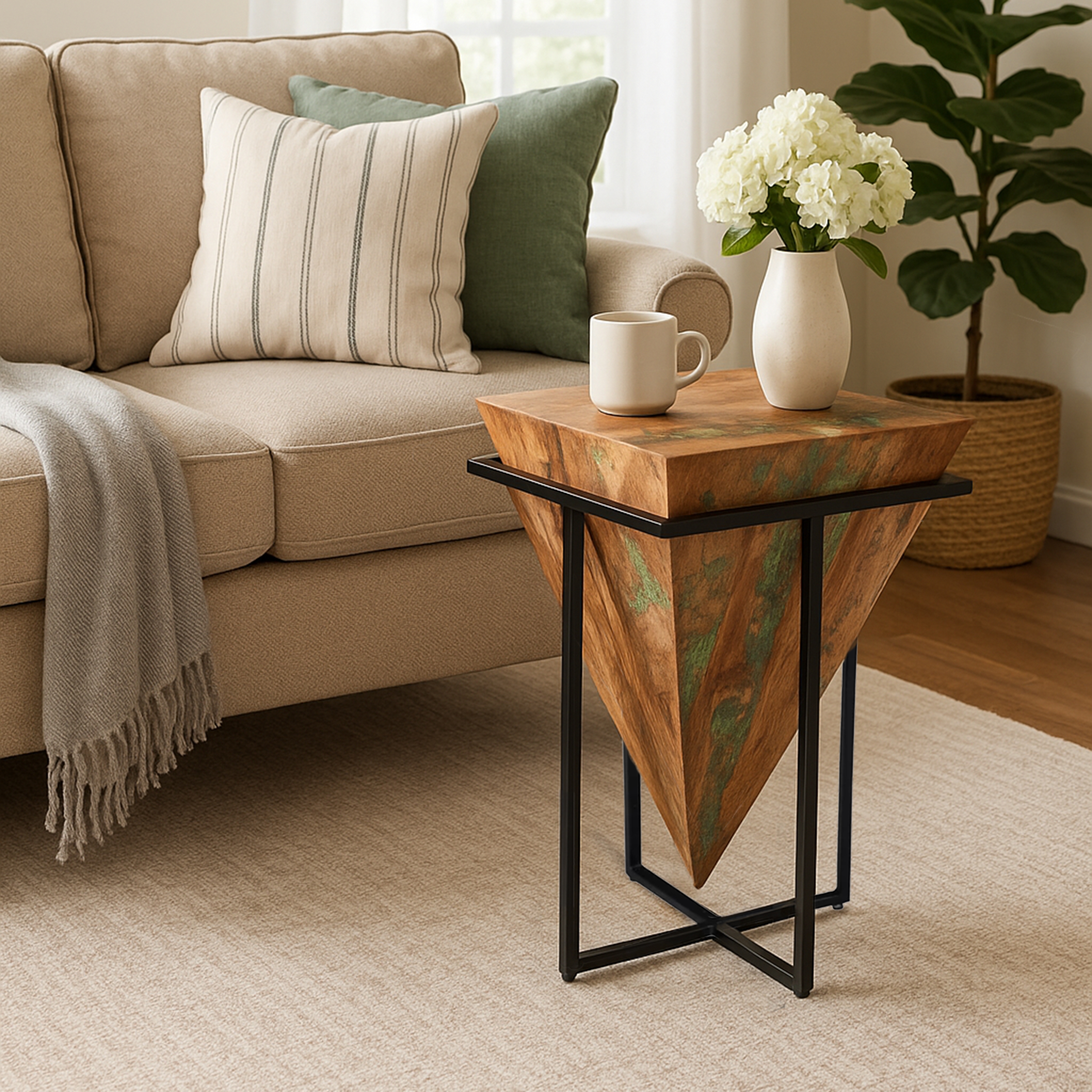 HH2 Home Home Creations Cleopatra Geometric Accent Table