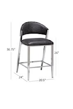 Hillsdale Molina Modern Metal Counter Height Stool with Upholstered Curved Back