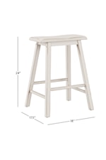Hillsdale Moreno Wood Backless Counter Height Stool with Saddle Style Seat