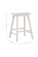 Hillsdale Moreno Wood Backless Bar Height Stool with Saddle Style Seat