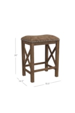 Hillsdale Willow Bend Backless Wood Counter Height Stool with Nailhead Trim