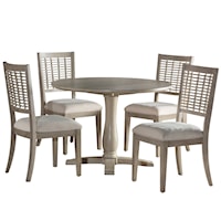 Ocala Wood Round Dining Table with 4 Wood Dining Chairs