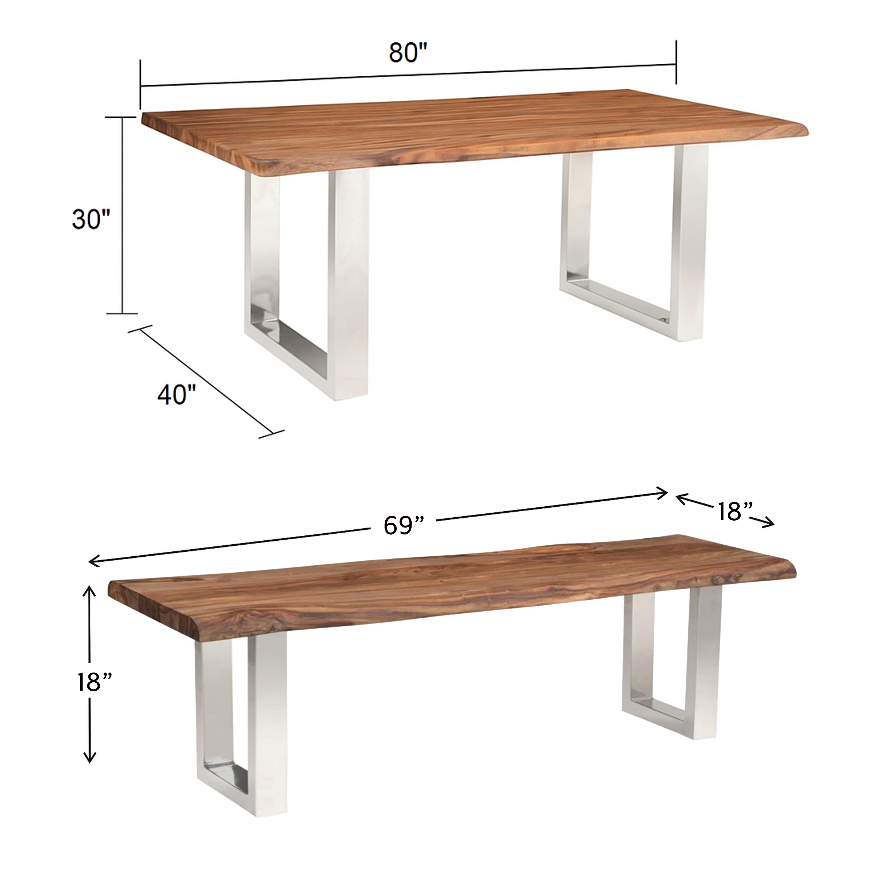 HH2 Home Home Creations Luxe 3-Piece Dining Set
