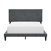 Contemporary Upholstered Platform Full Bed with Dual USB Ports
