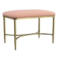 Contemporary Backless Metal Vanity Stool with Rectangular Seat