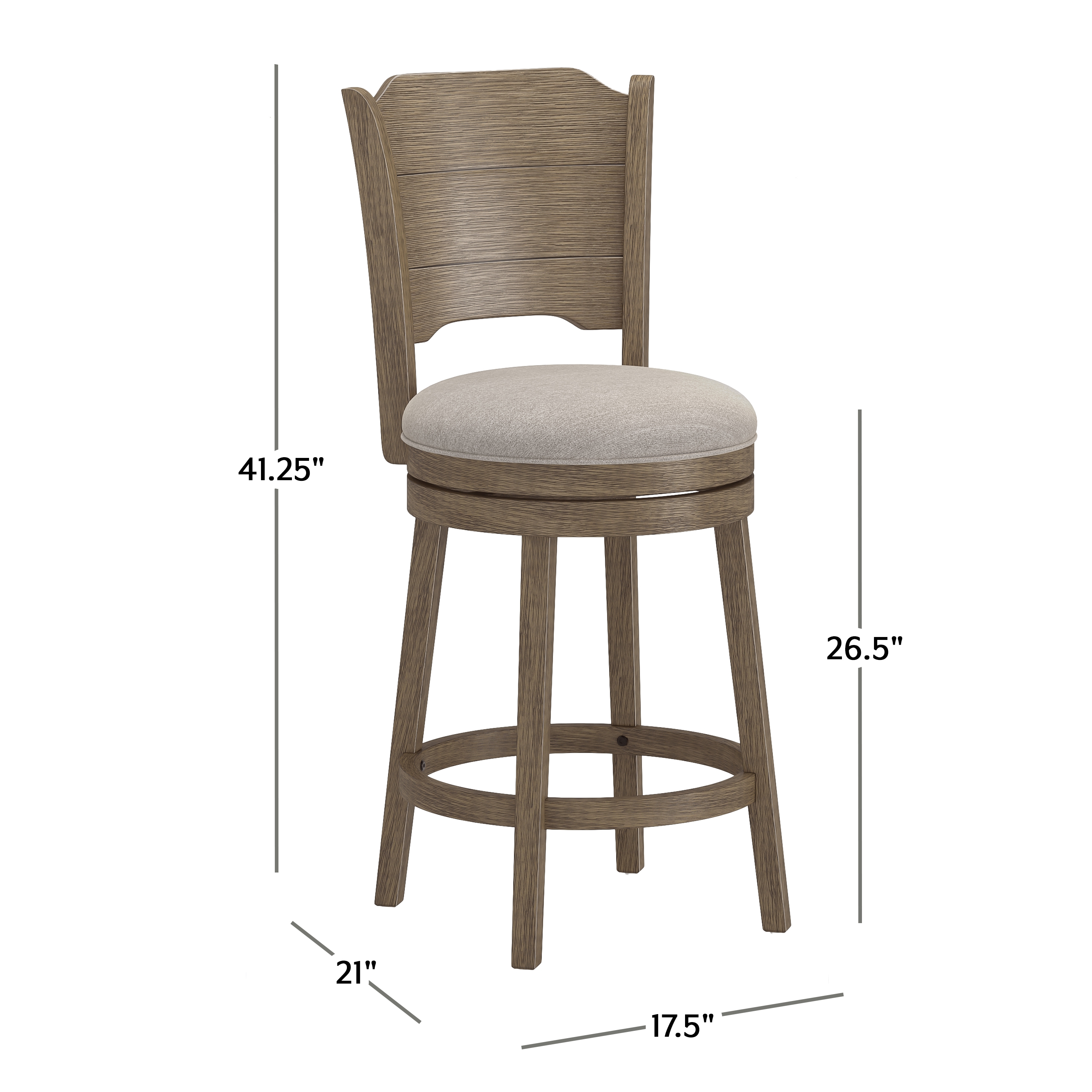 Wood Counter Height Swivel Stool