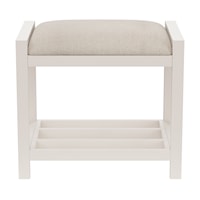 Transitional Backless Stool with Upholstered Seat