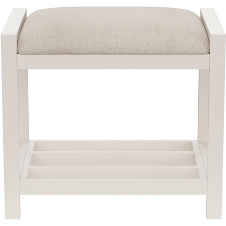 Transitional Backless Stool with Upholstered Seat