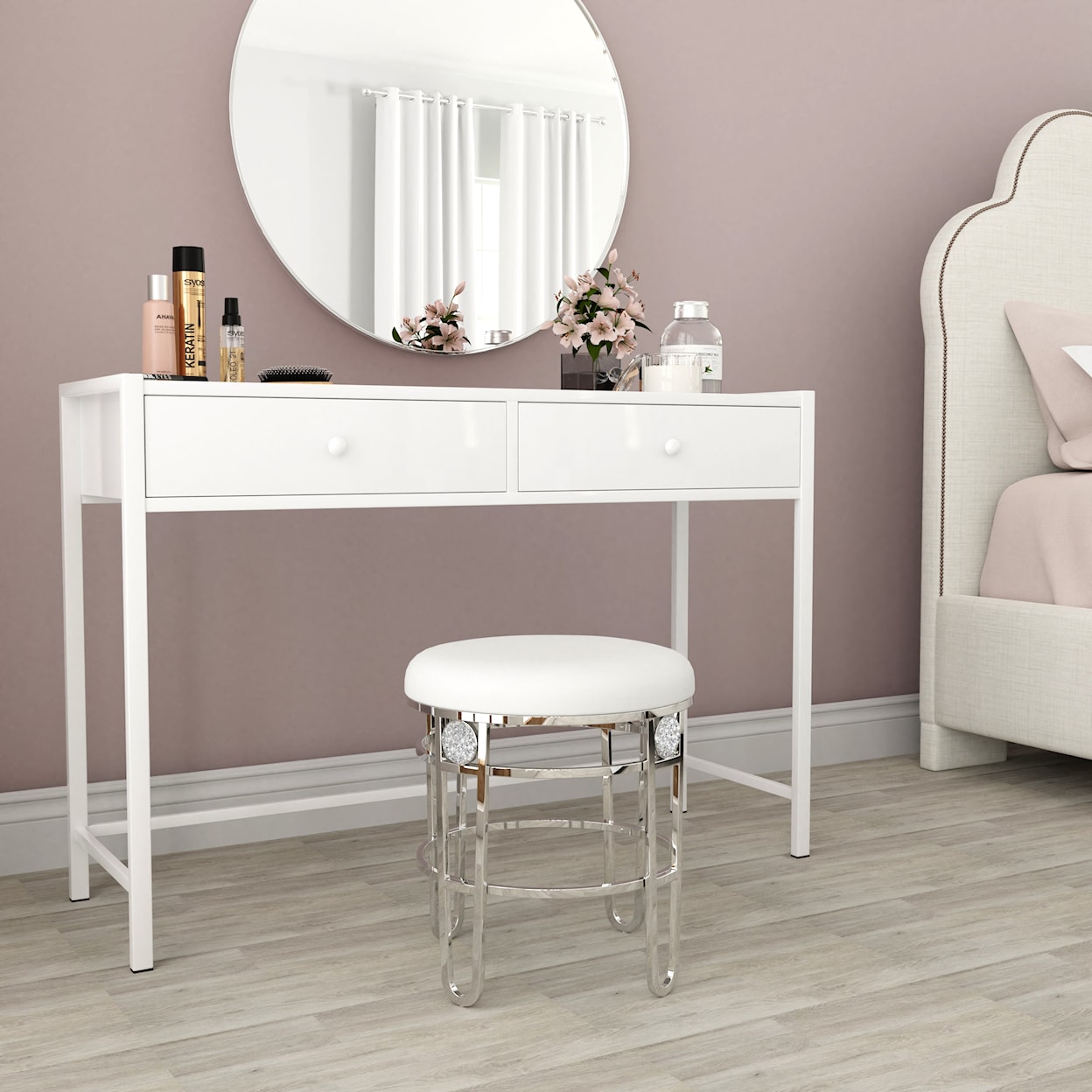 Hillsdale Dessa Vanity Stool