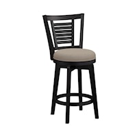 Transitional Swivel Counter Stool with Shutter-Style Back