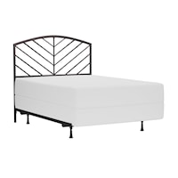 Metal Full Size Headboard with Chevron Spindle Design and Frame
