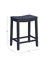 Hillsdale Fiddler Farmhouse Backless Counter Stool with Saddle-Style Seat