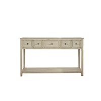 Villa Wood 60 Inch 5 Drawer Console Table