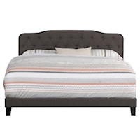 Contemporary Low Profile Queen Size Upholstered Bed