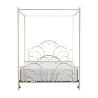 Dover Full Size Metal Canopy Bed with Scrollwork Design