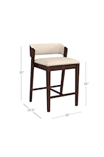 Hillsdale Dresden Contemporary Wooden Counter Stool with Upholstered Seat