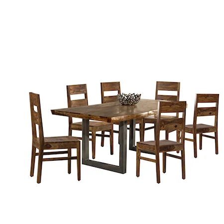 Emerson 7 Piece Rectangle Dining Set with Wood Chairs