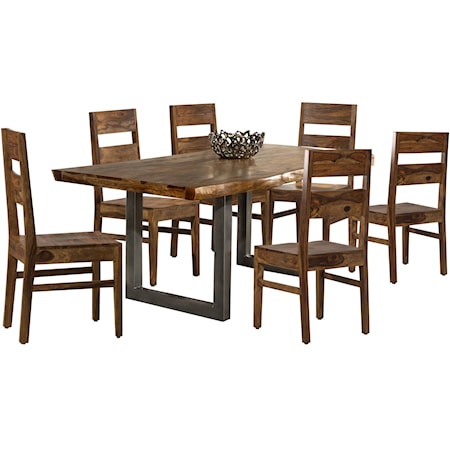 Emerson 7 Piece Rectangle Dining Set with Wood Chairs